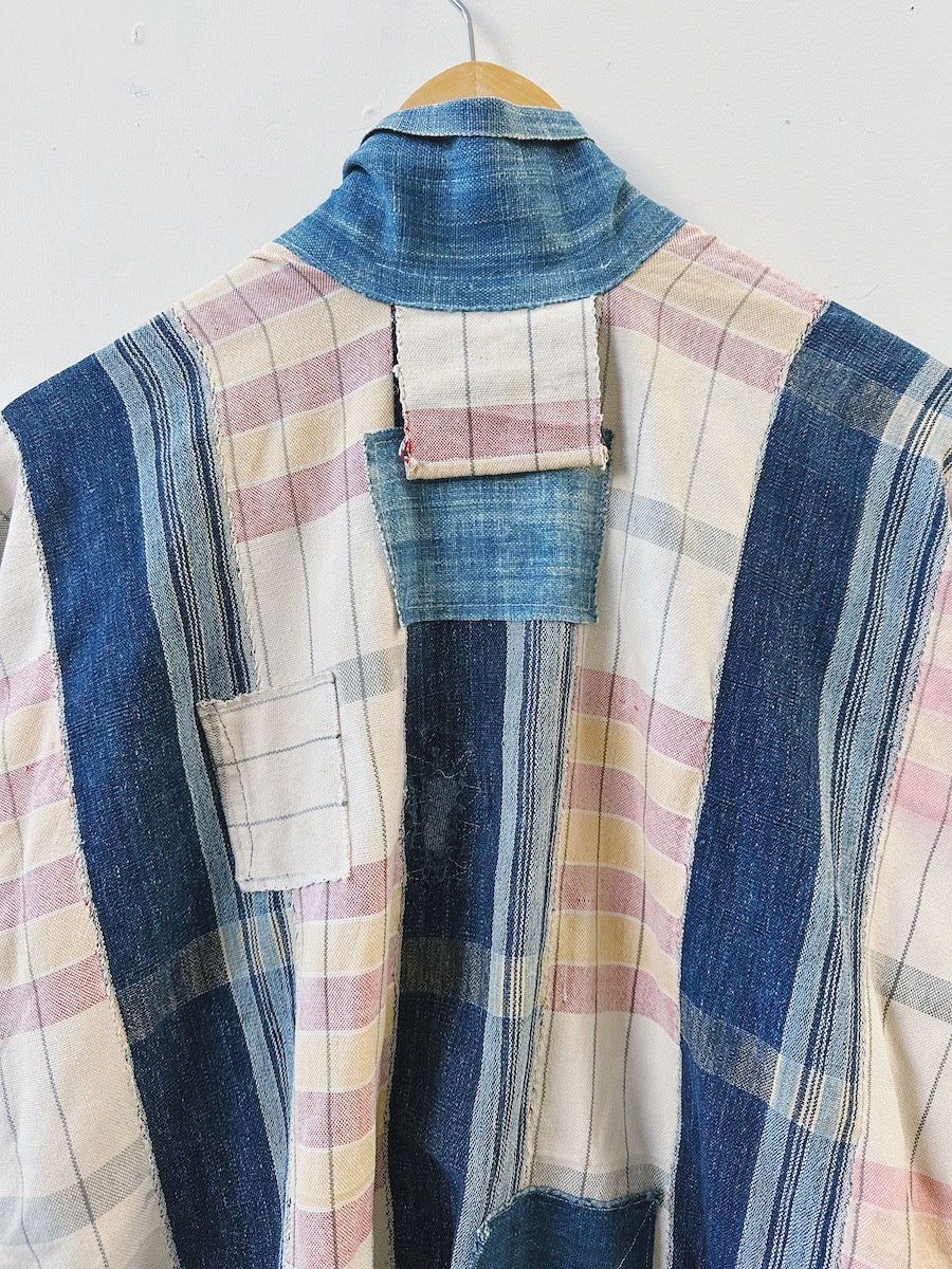 Super rare indigo & ivory patched indigo jacket