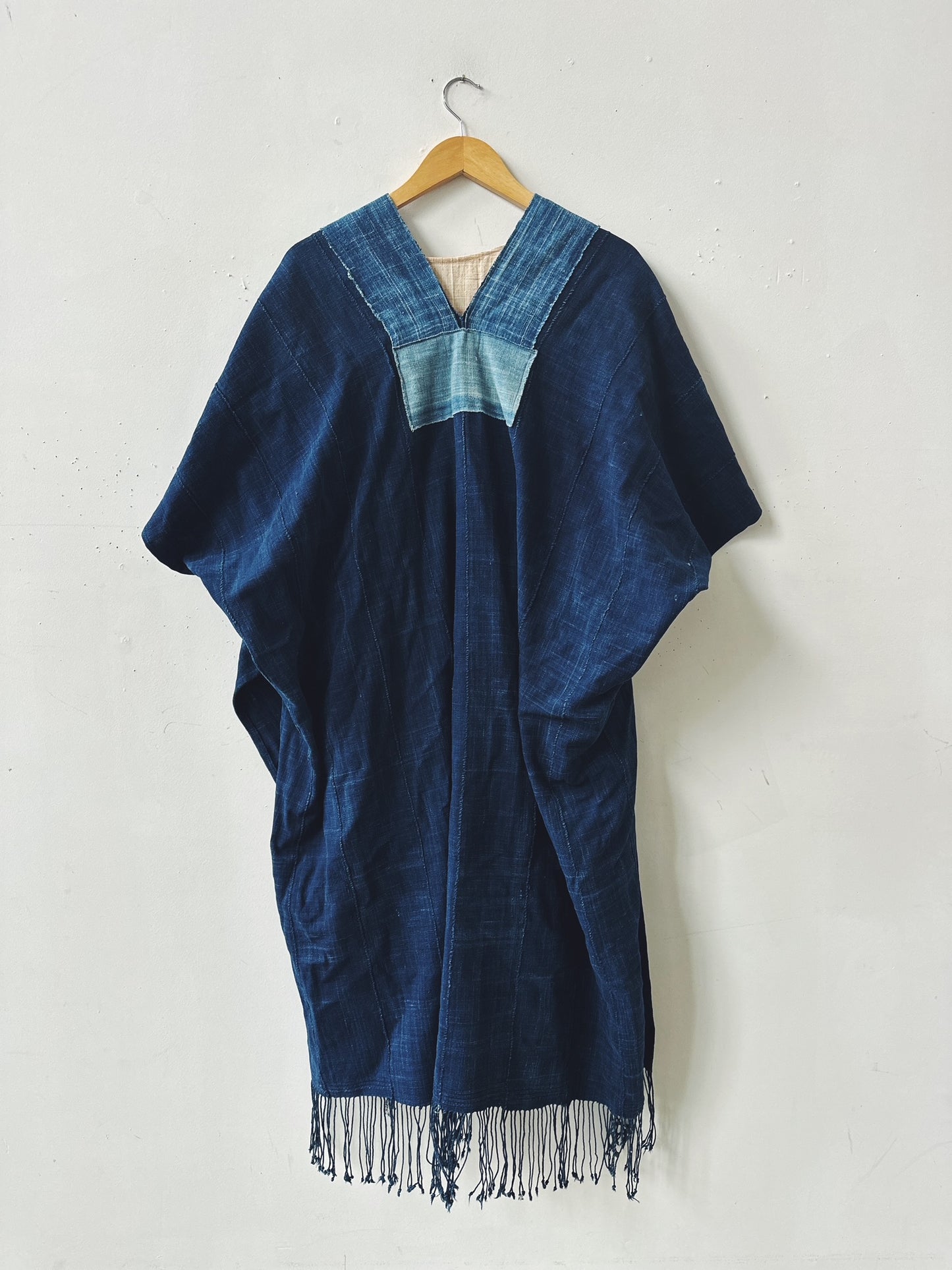 Patched Indigo Duster Vest