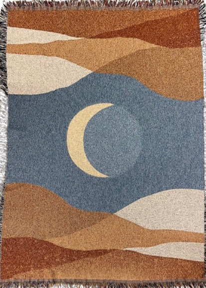 Crescent Moon Cotton Throw