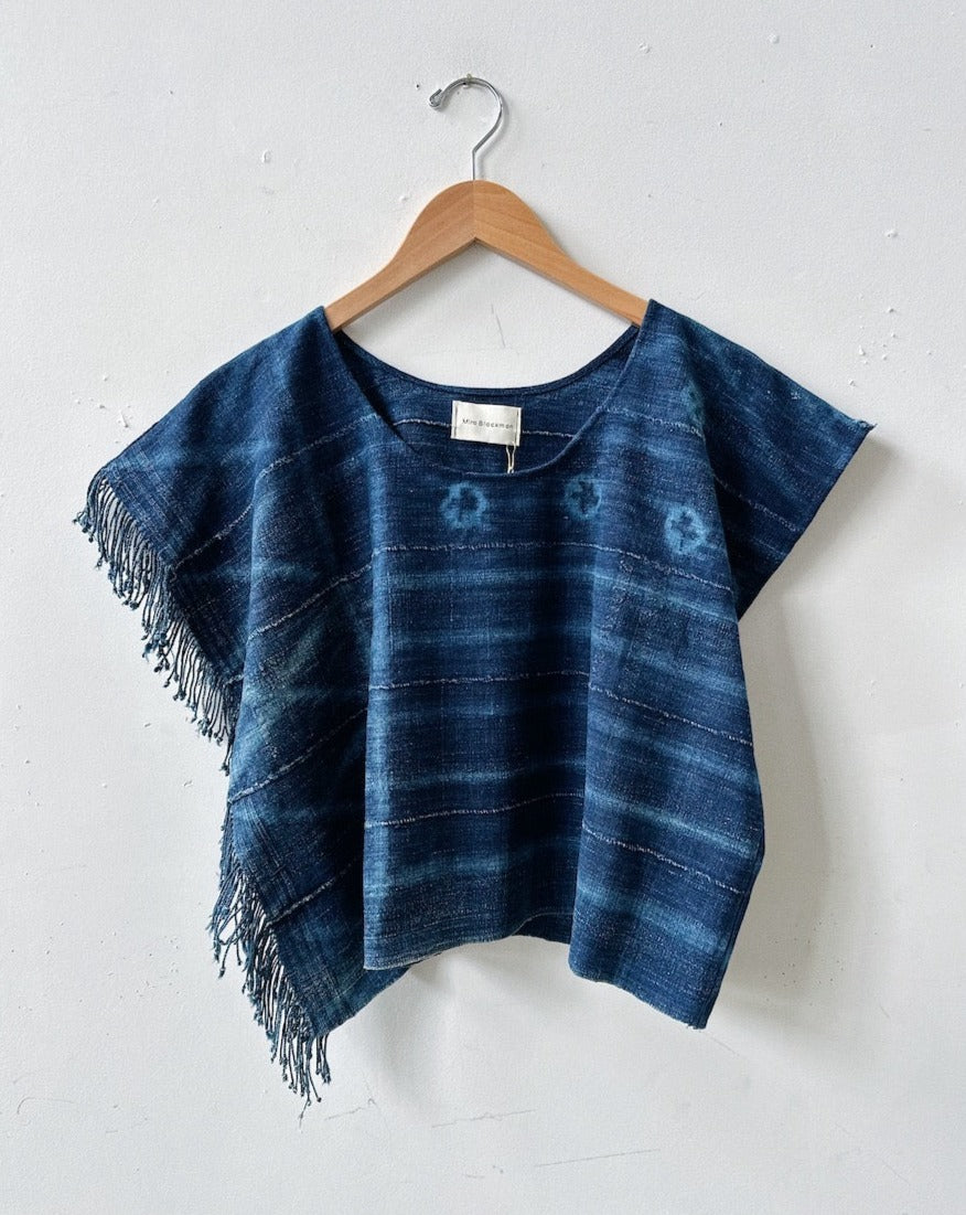 Midnight Shibori Tassel Top