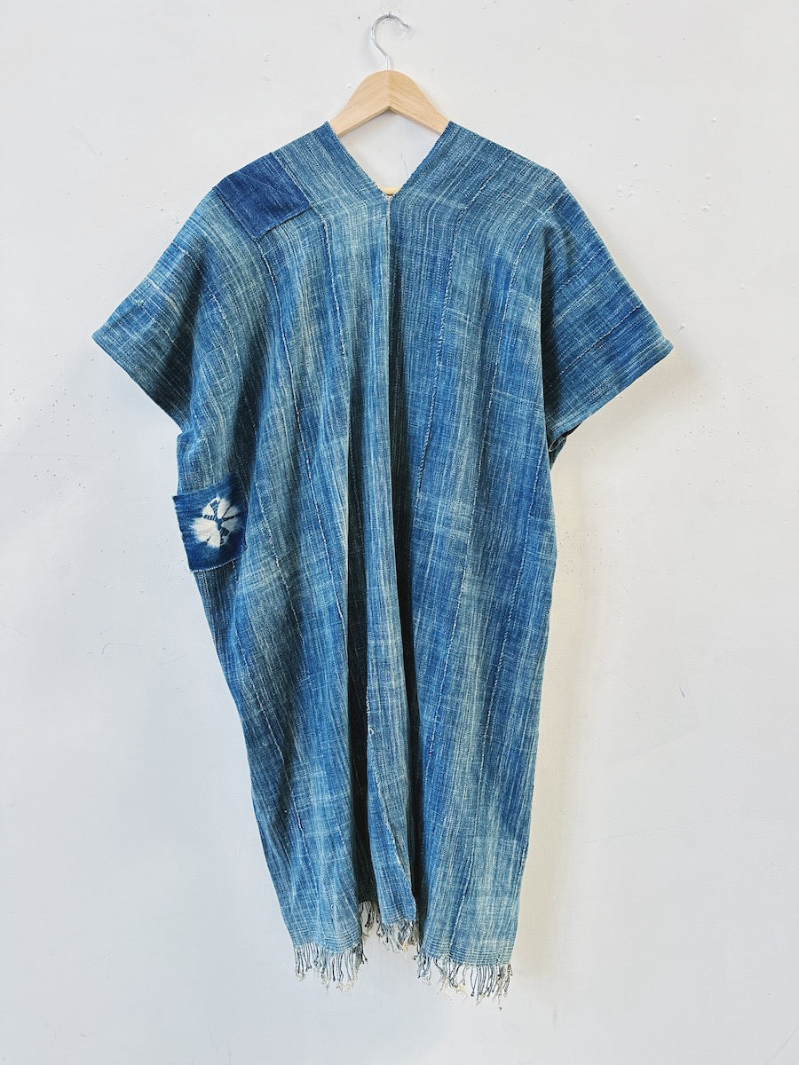 Patched Indigo Duster Vest