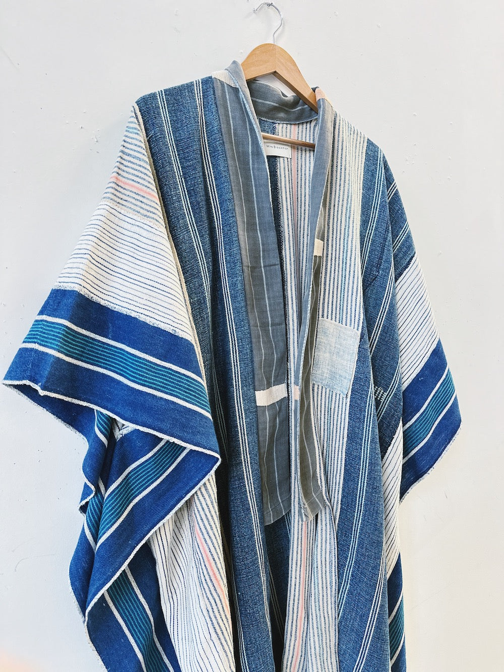 Striped Caftan Duster Coat