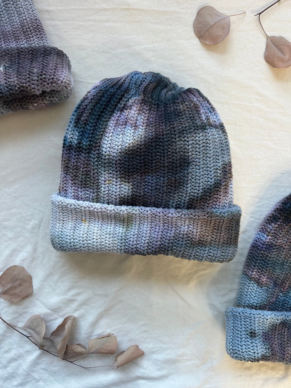 Hand Dyed Chunky Beanie Hat ( 12colors)
