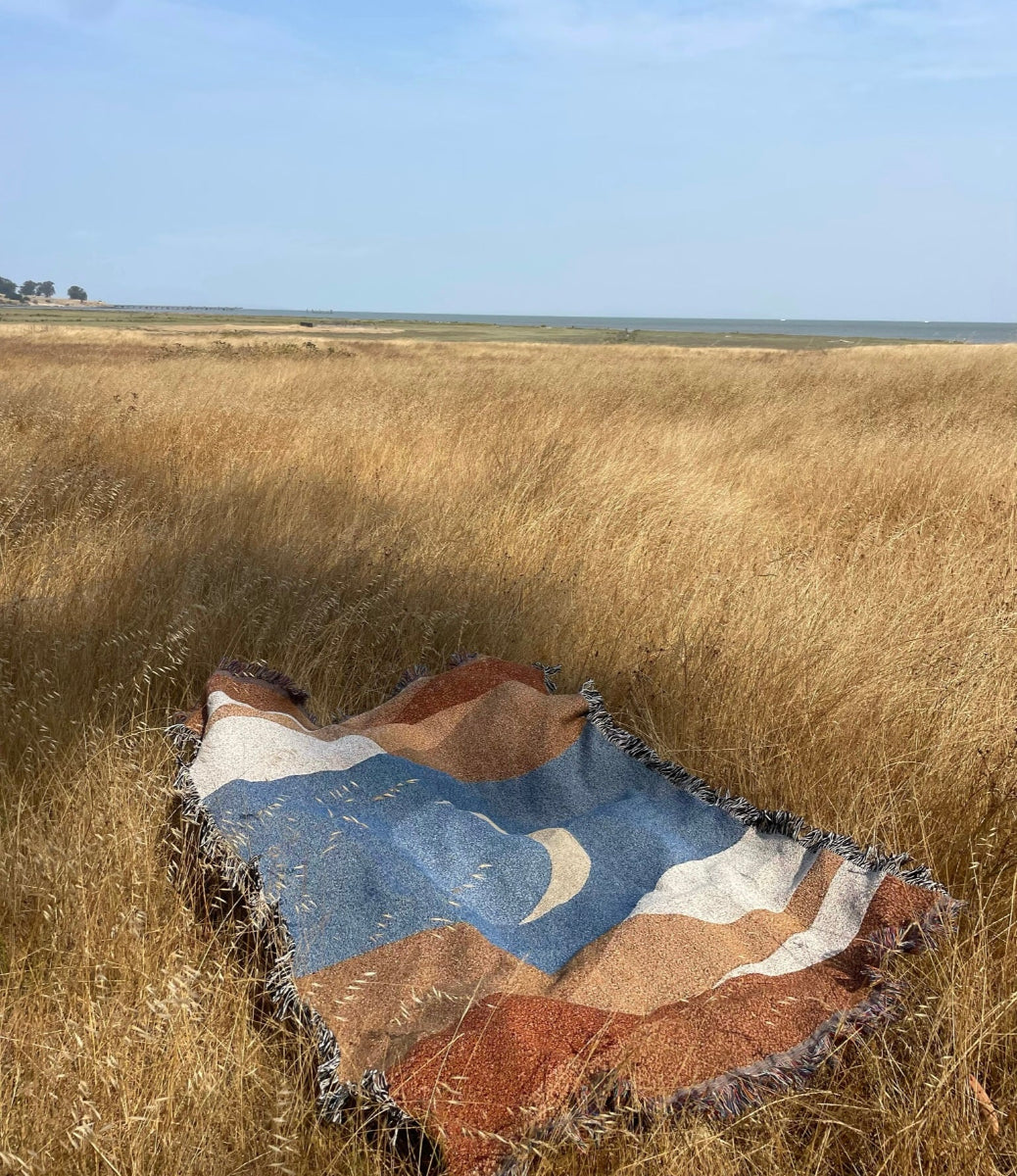 Crescent Moon Cotton Throw