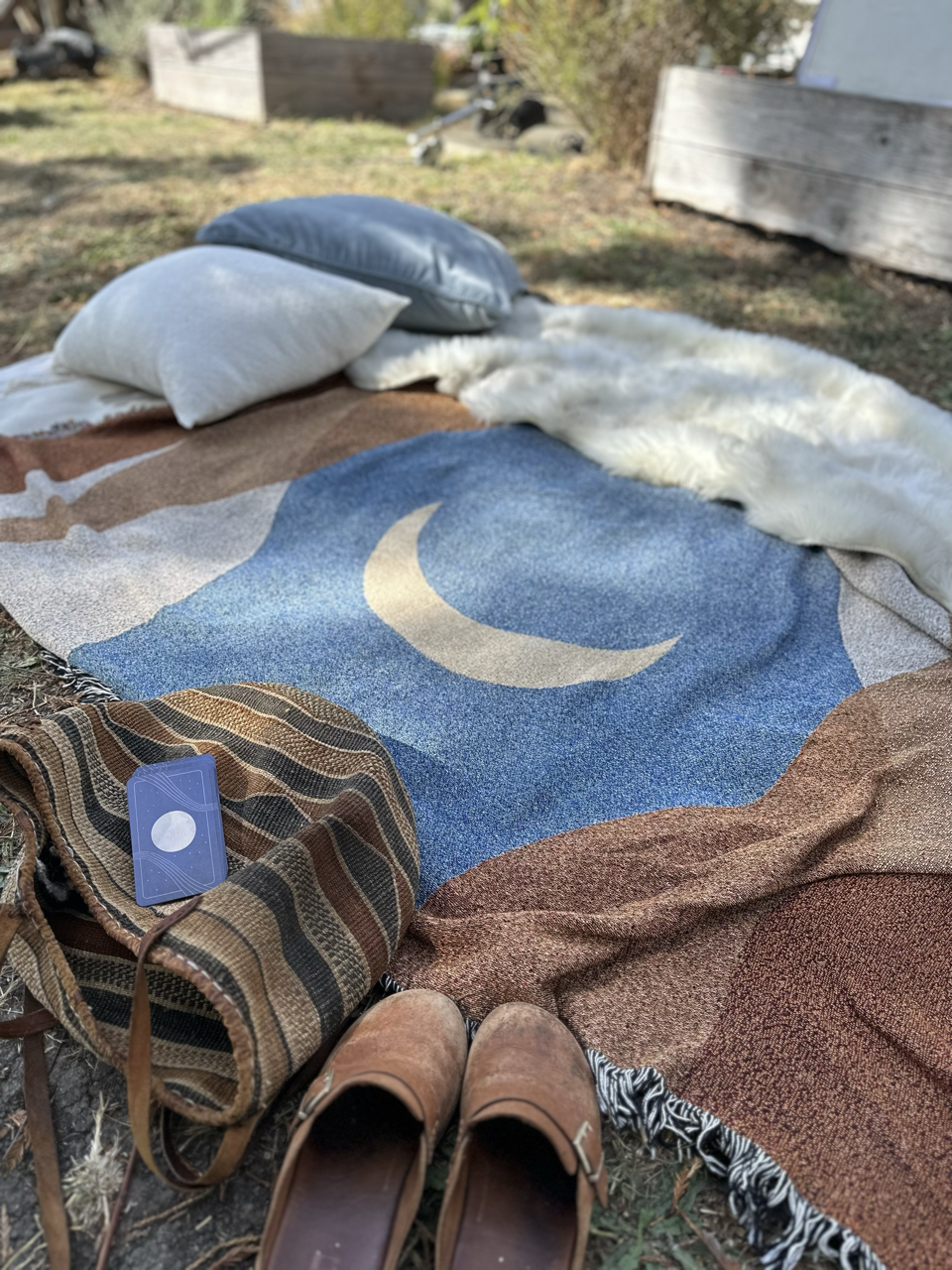 Crescent Moon Cotton Throw