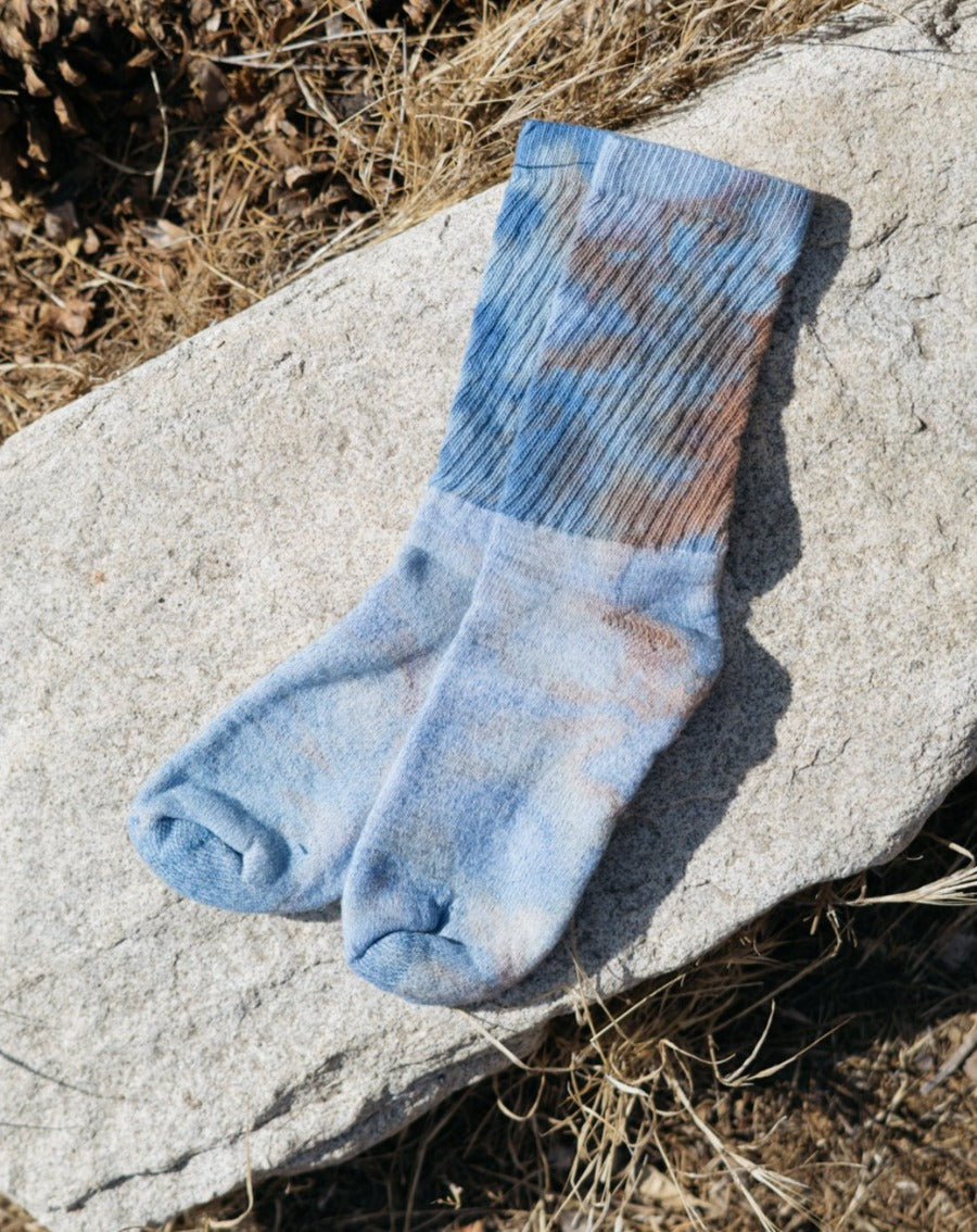 Hand Dyed Organic Cotton Crew Socks - Dawn