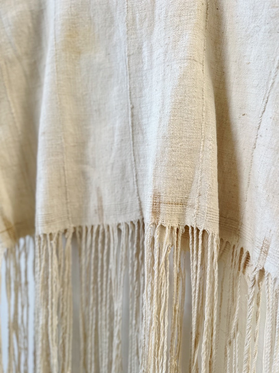 Ivory Tassel Scoop Neck Dress