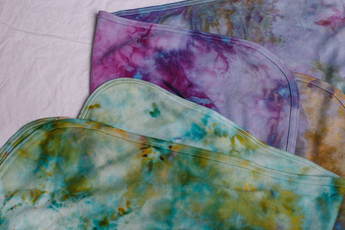 Hand Dyed Baby Blankets (3 colors)