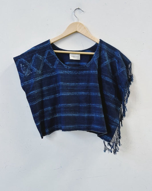 Midnight Shibori Tassel Top