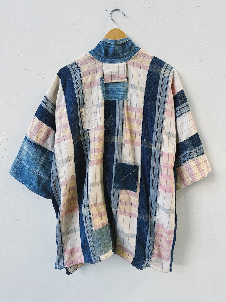 Super rare indigo & ivory patched indigo jacket