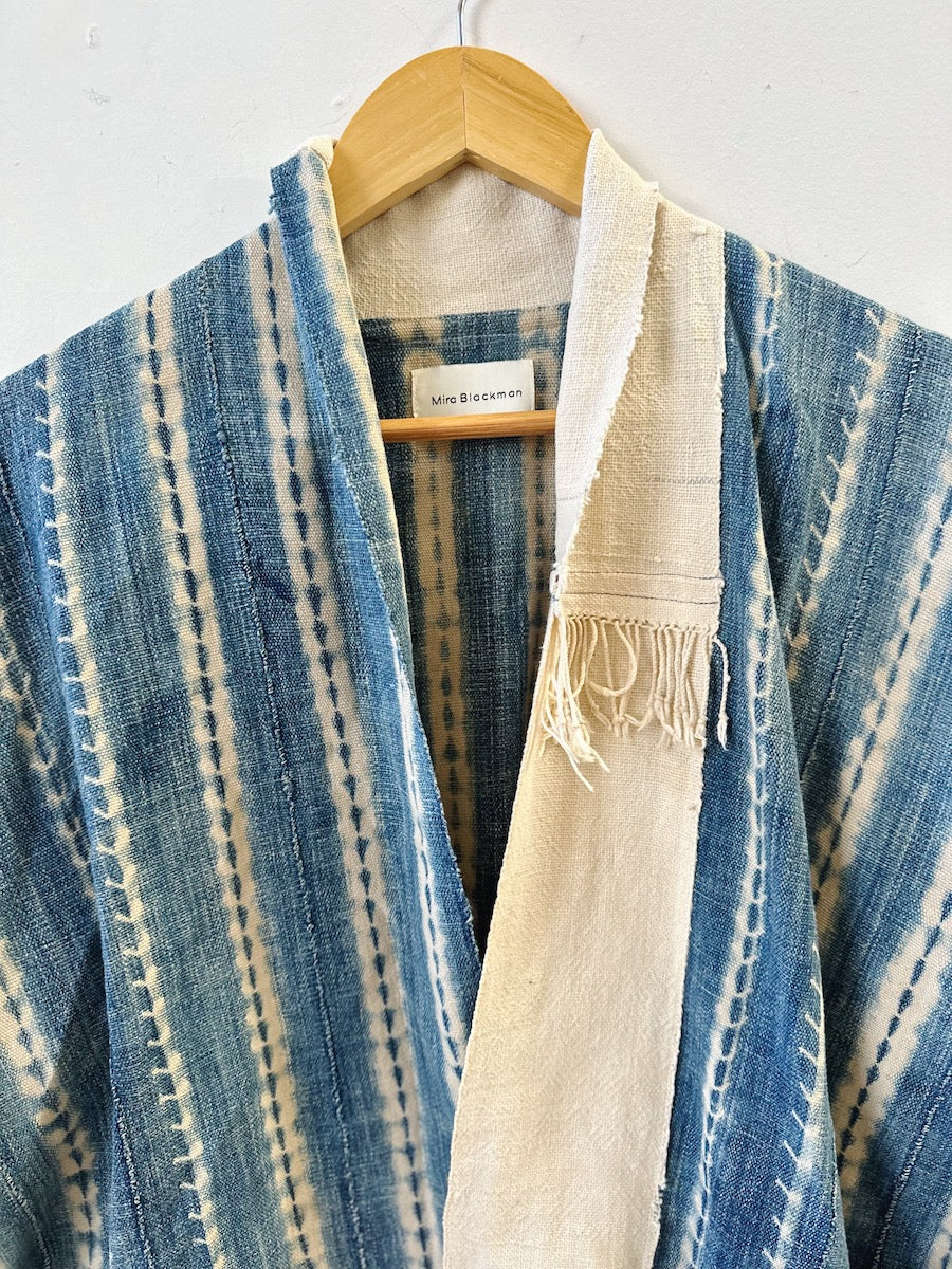 Wabi Sabi Shibori & Ivory Tassel Coat