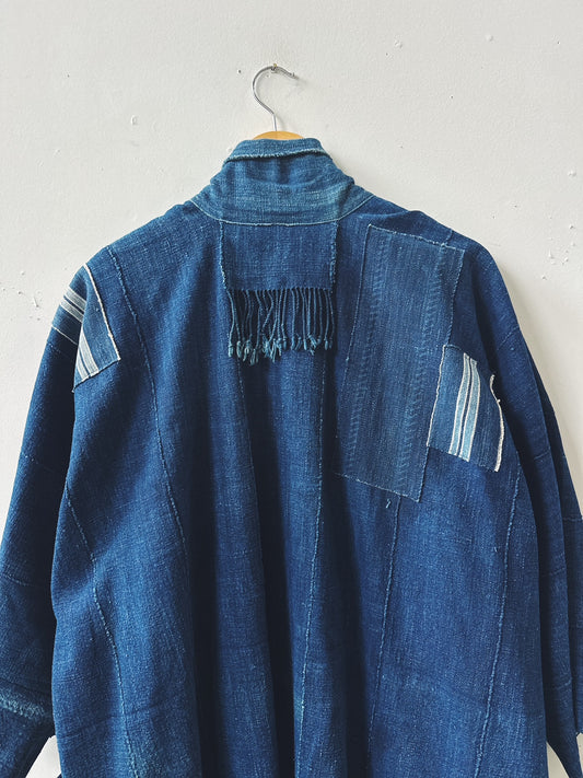 Midnight Shibori  Indigo Tassel Jacket