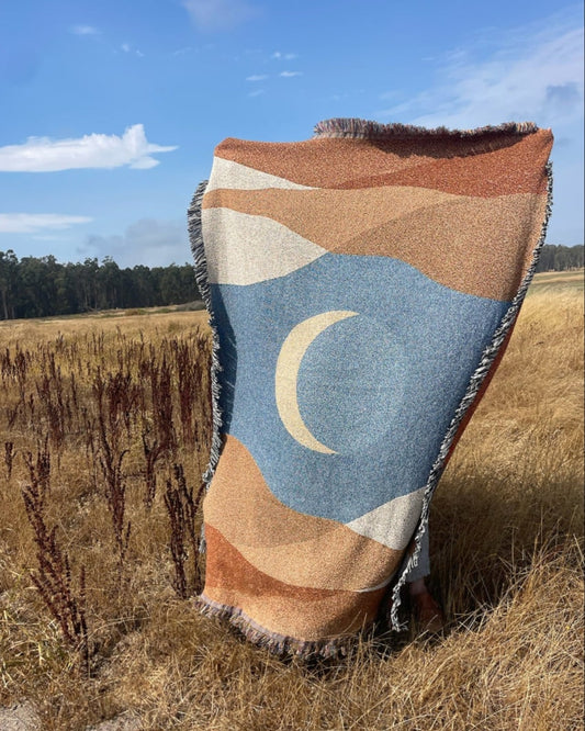 Crescent Moon Cotton Throw