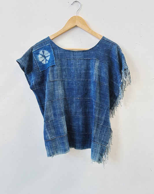 Patched Tassel Top