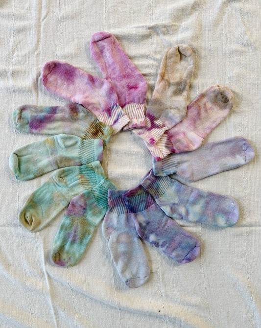 Hand Dyed Organic Cotton Ankle Socks (4 colors)