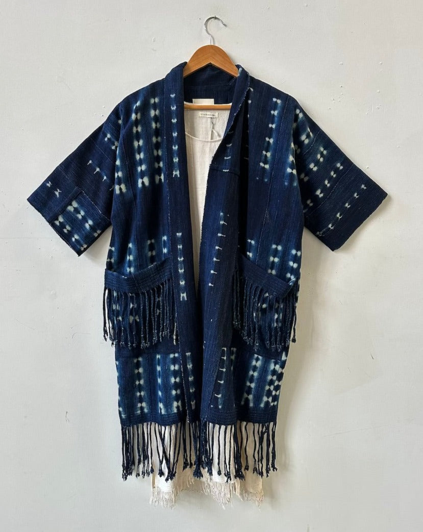 Shibori Indigo Tassel Coat III