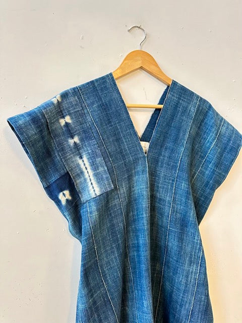 Shibori Tassel Indigo Dress