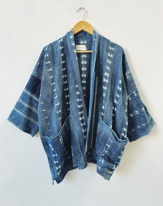 Patched Shibori Coat