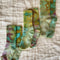 Hand Dyed Organic Cotton Crew Socks - Water Lilly