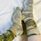 Hand Dyed Organic Cotton Crew Socks - Lichen