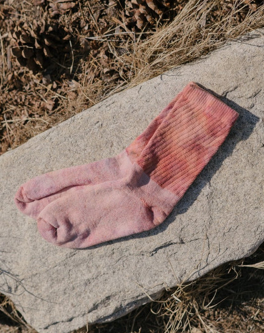 Hand Dyed Organic Cotton Crew Socks - Canyon