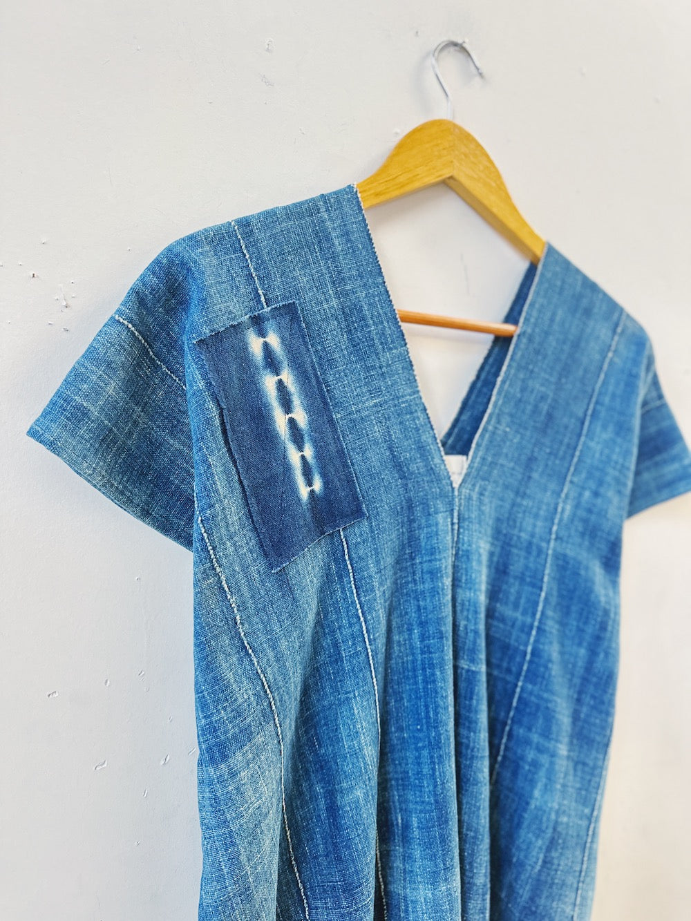 Shibori Tassel Indigo Dress