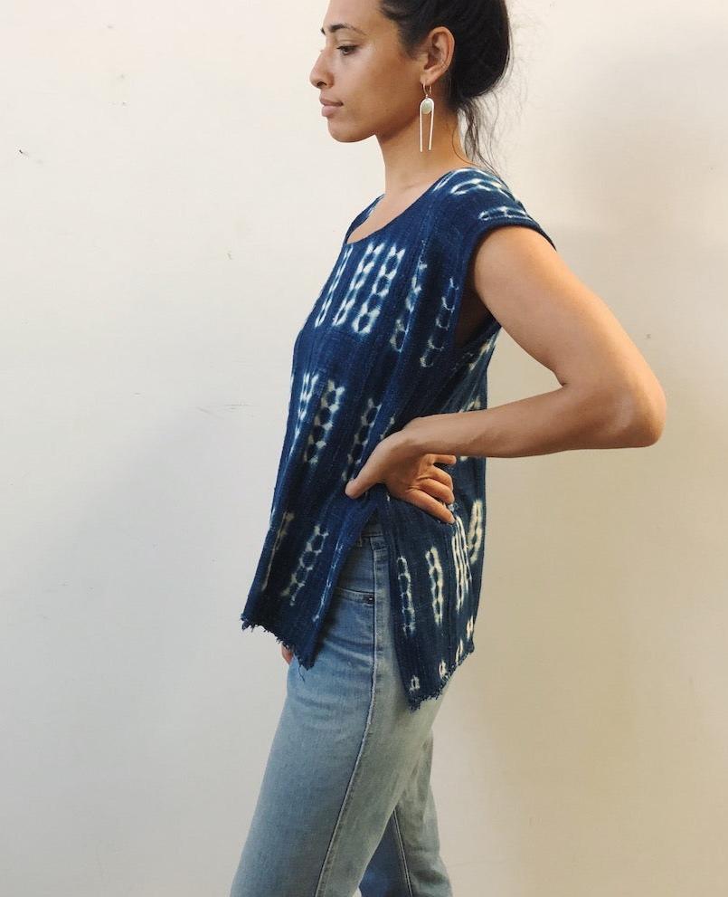 Shibori Indigo Tunic