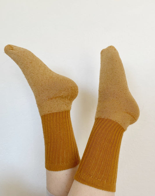 Organic Socks in Ochre