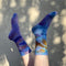 Hand Dyed Organic Cotton Crew Socks - Amethyst