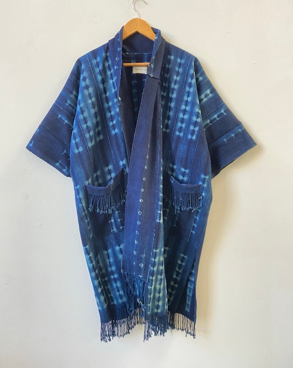 Shibori Indigo Tassel Coat II